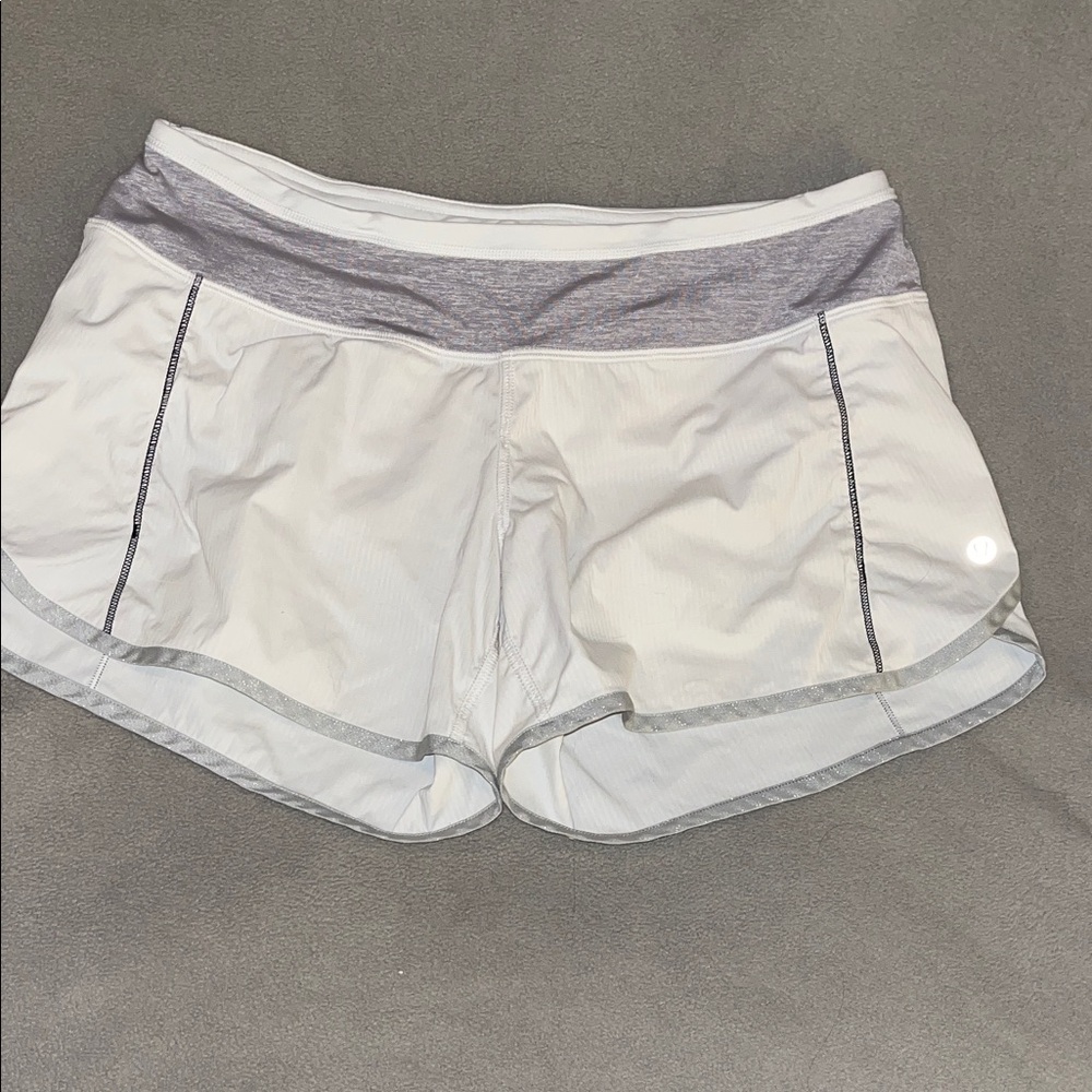 lululemon White and Gray Athletic Shorts